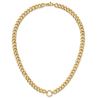 14K Polished Circle Accent Fancy Link Necklace