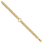 14K Polished Circle Accent Fancy Link Bracelet