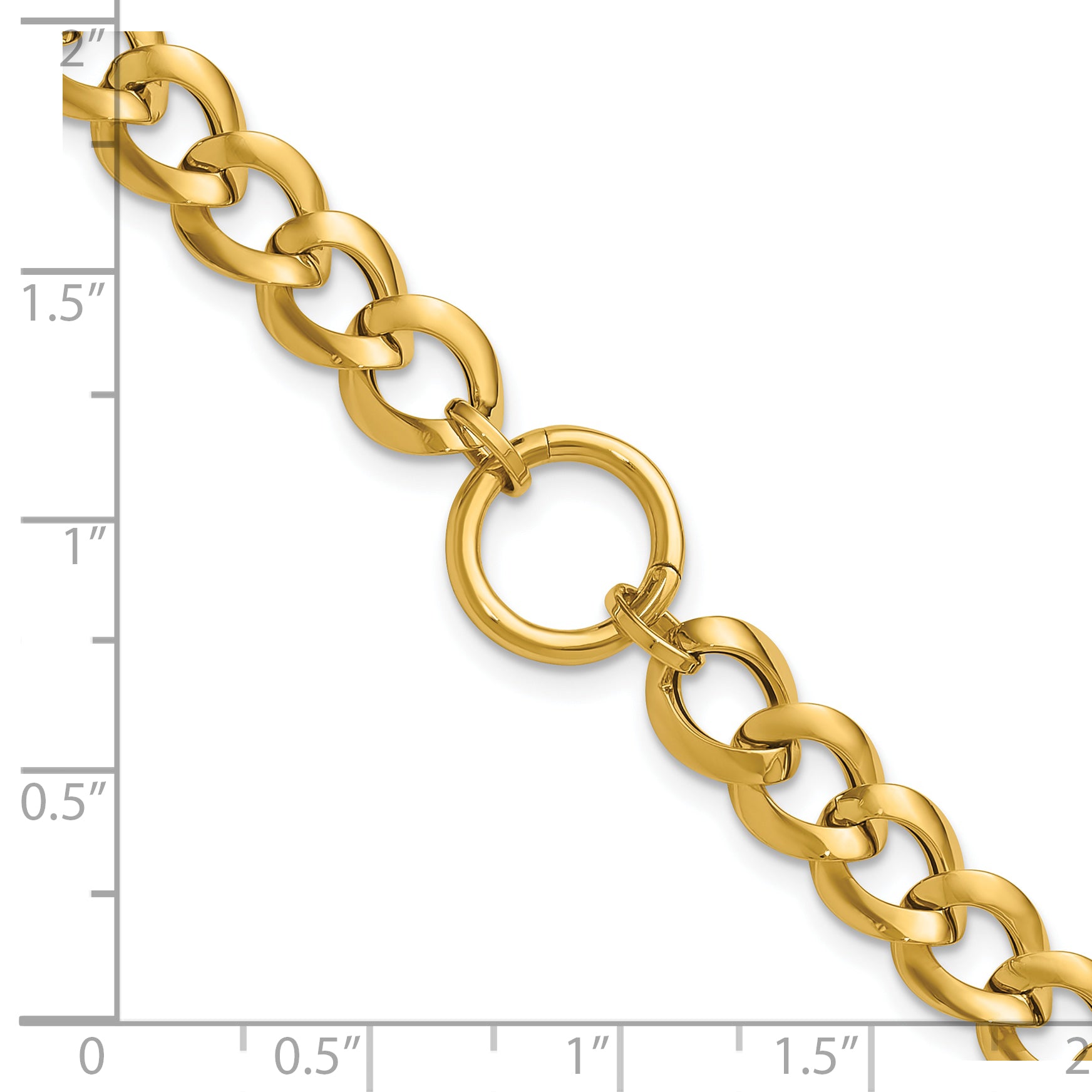 14K Polished Circle Accent Fancy Link Bracelet