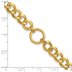 14K Polished Circle Accent Fancy Link Bracelet