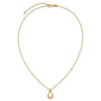 14K Polished / Dia-cut Open Teardrop w/2in ext. Necklace