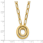 14K Polished Paper Clip Link with Oval Accent Necklace