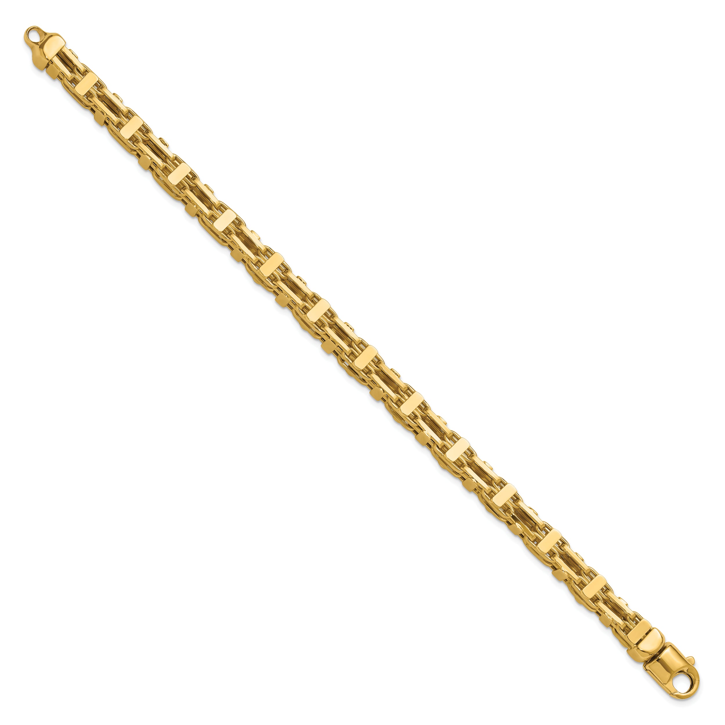 14K Polished Fancy Link Men's Bracelet