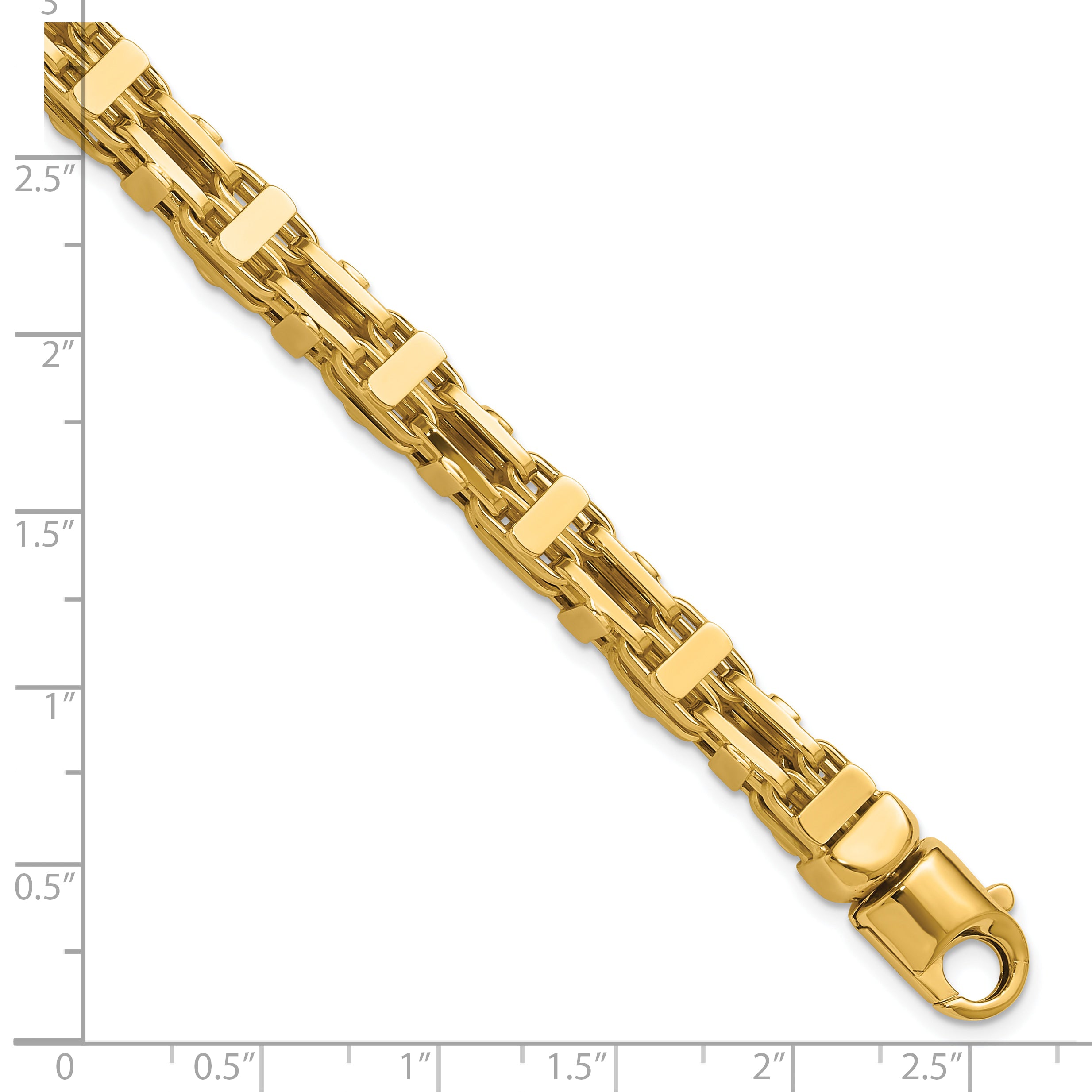 14K Polished Fancy Link Men's Bracelet