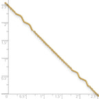 14K Wavy Bar 3-Station 9 inch Plus 1 inch Extender - Total 10 inch Anklet