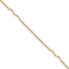 14K Wavy Bar 3-Station 9 inch Plus 1 inch Extender - Total 10 inch Anklet