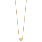 14K Polished 4-Leaf Clover w/2in ext. Necklace