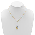 14K Two-tone Polished Circle Link Accent w/1in ext. Necklace