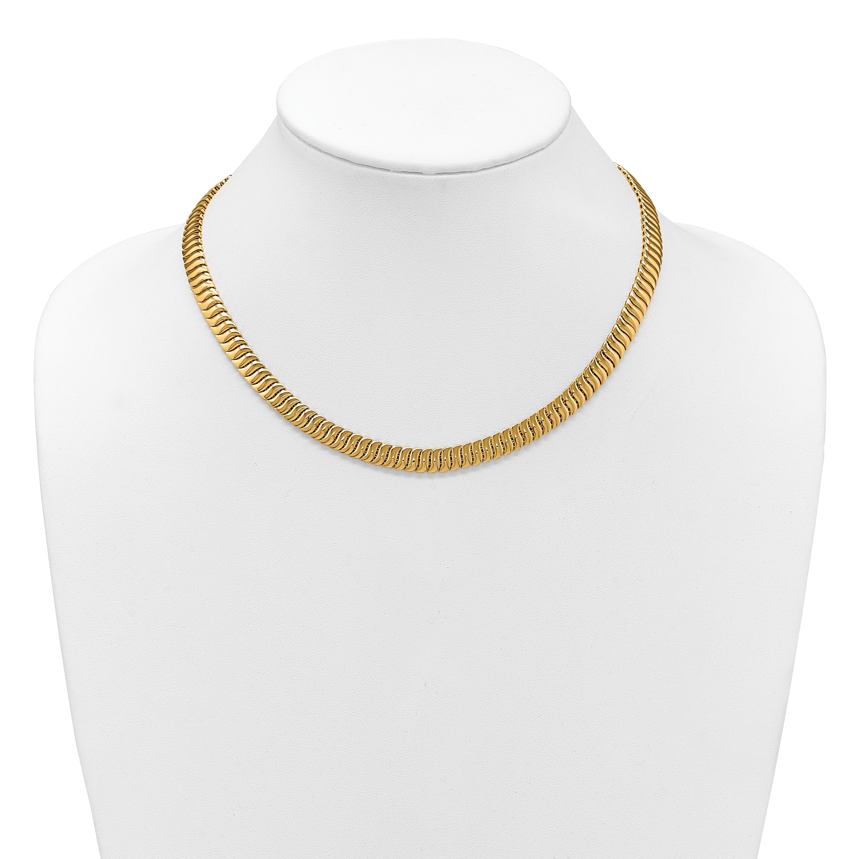 14K Polished Fancy Link Necklace