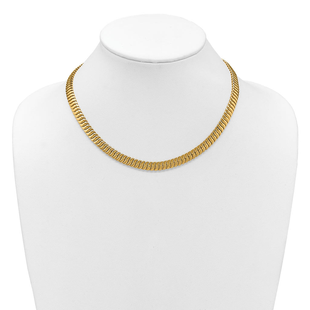 14K Polished Fancy Link Necklace