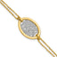 14K w/White Rhodium Polished D/C Fancy Oval 2-Strand Bracelet