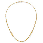 14K Polish/Dia-cut/Beaded Religious Rosary Style Necklace