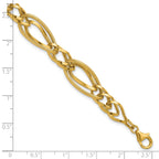 14K Polished and Textured Fancy Link Bracelet