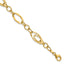 14K Polished and Wavy Textured Fancy Link Bracelet