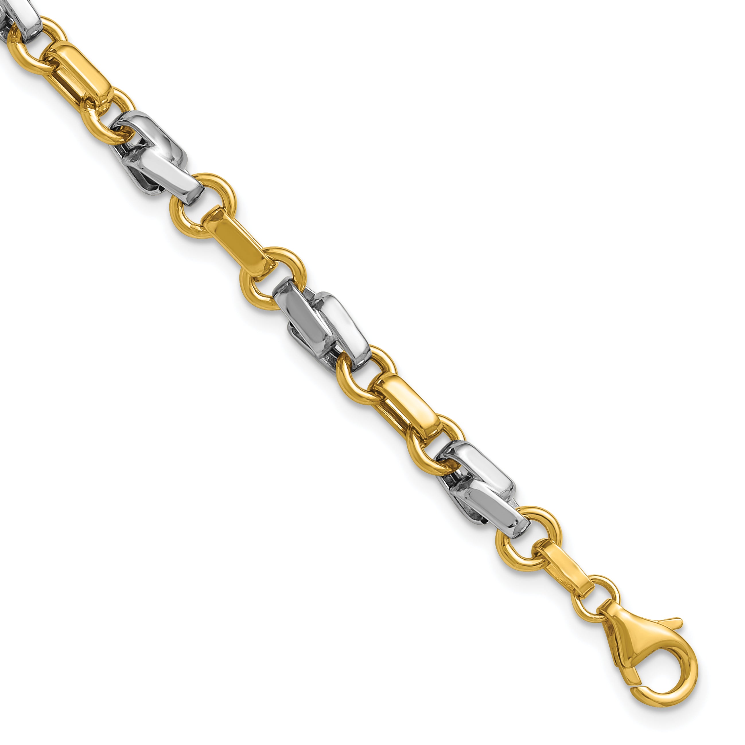 14K w/White Rhodium Polished Fancy Link Bracelet Main image