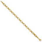 14K w/Wht RH Polished Fancy Flat Anchor Men's Link Bracelet