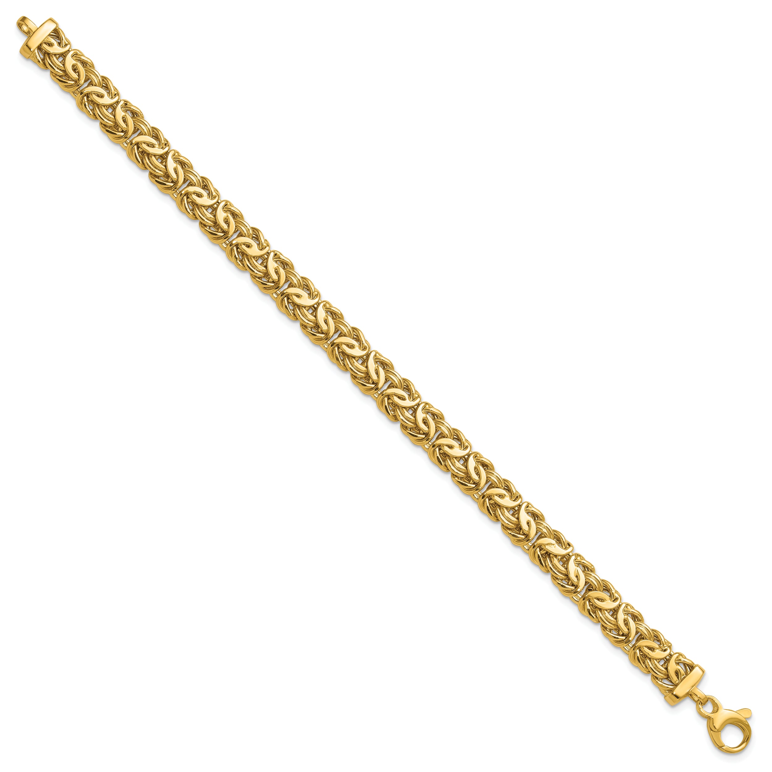 14K Polished 8.0mm Byzantine Link Bracelet