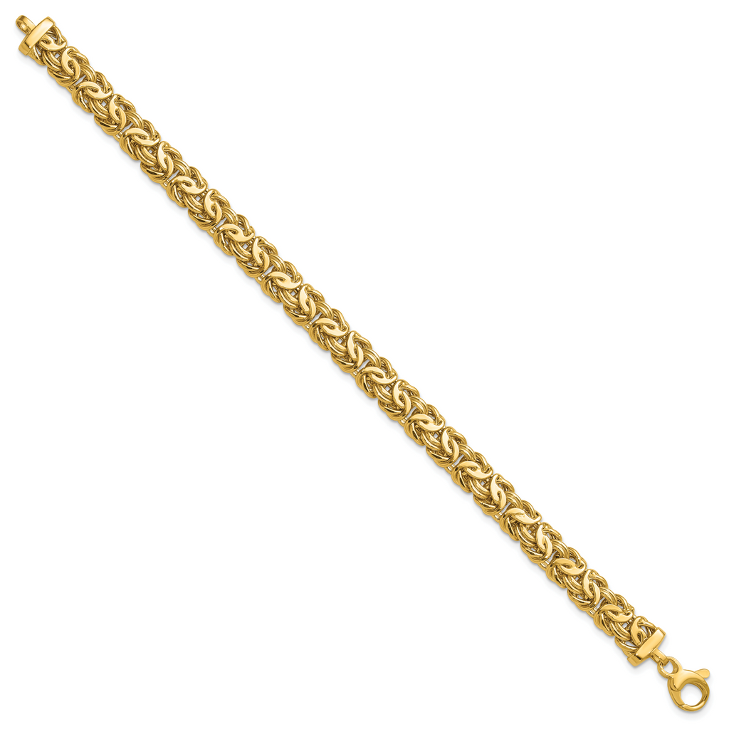 14K Polished 8.0mm Byzantine Link Bracelet