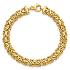 14K Polished 8.0mm Byzantine Link Bracelet