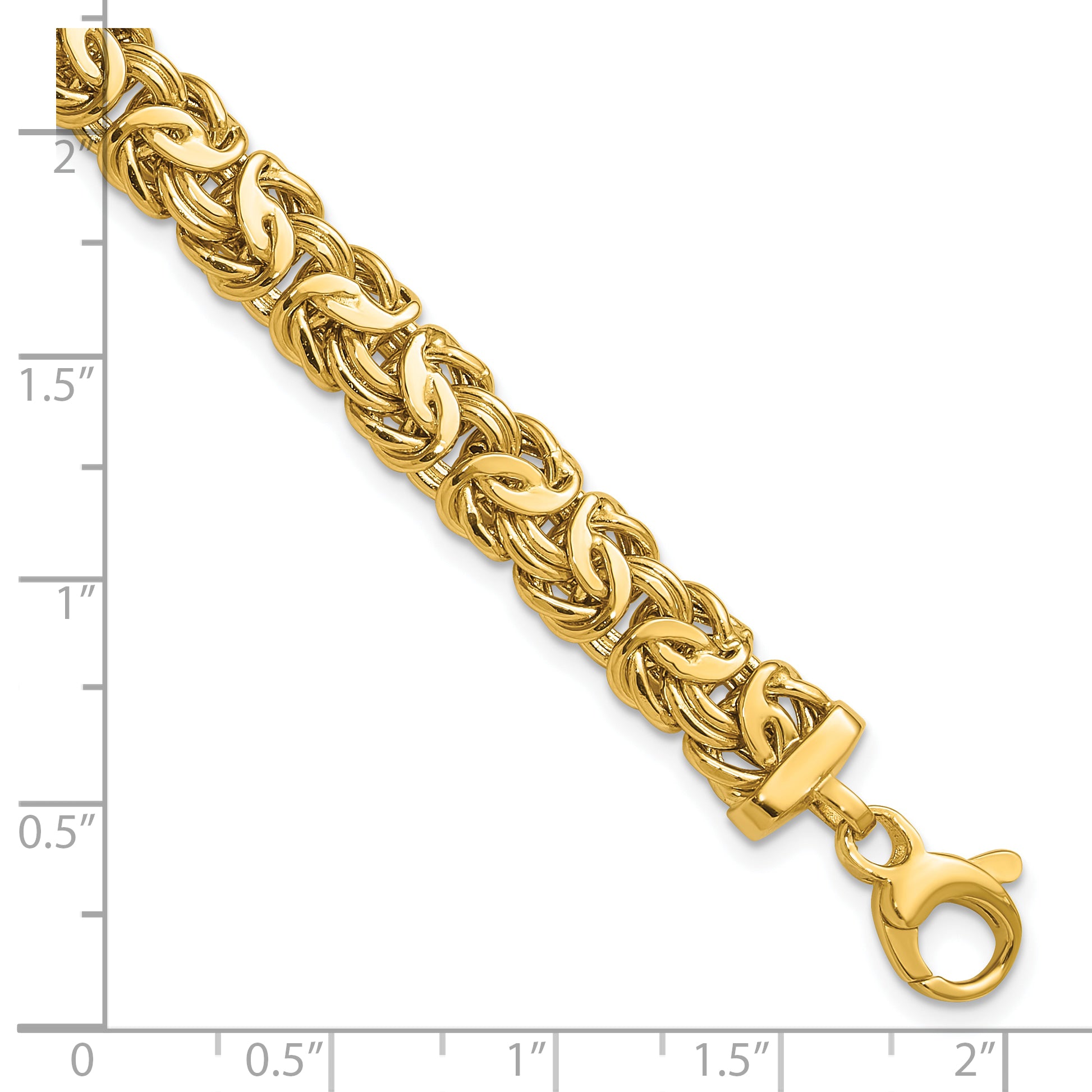 14K Polished 8.0mm Byzantine Link Bracelet