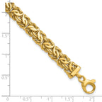 14K Polished 8.0mm Byzantine Link Bracelet