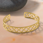 14K Polished Fancy Flexible Cuff Bangle