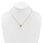 14K Polished Floral Bead with 1 Inch Ext. Necklace