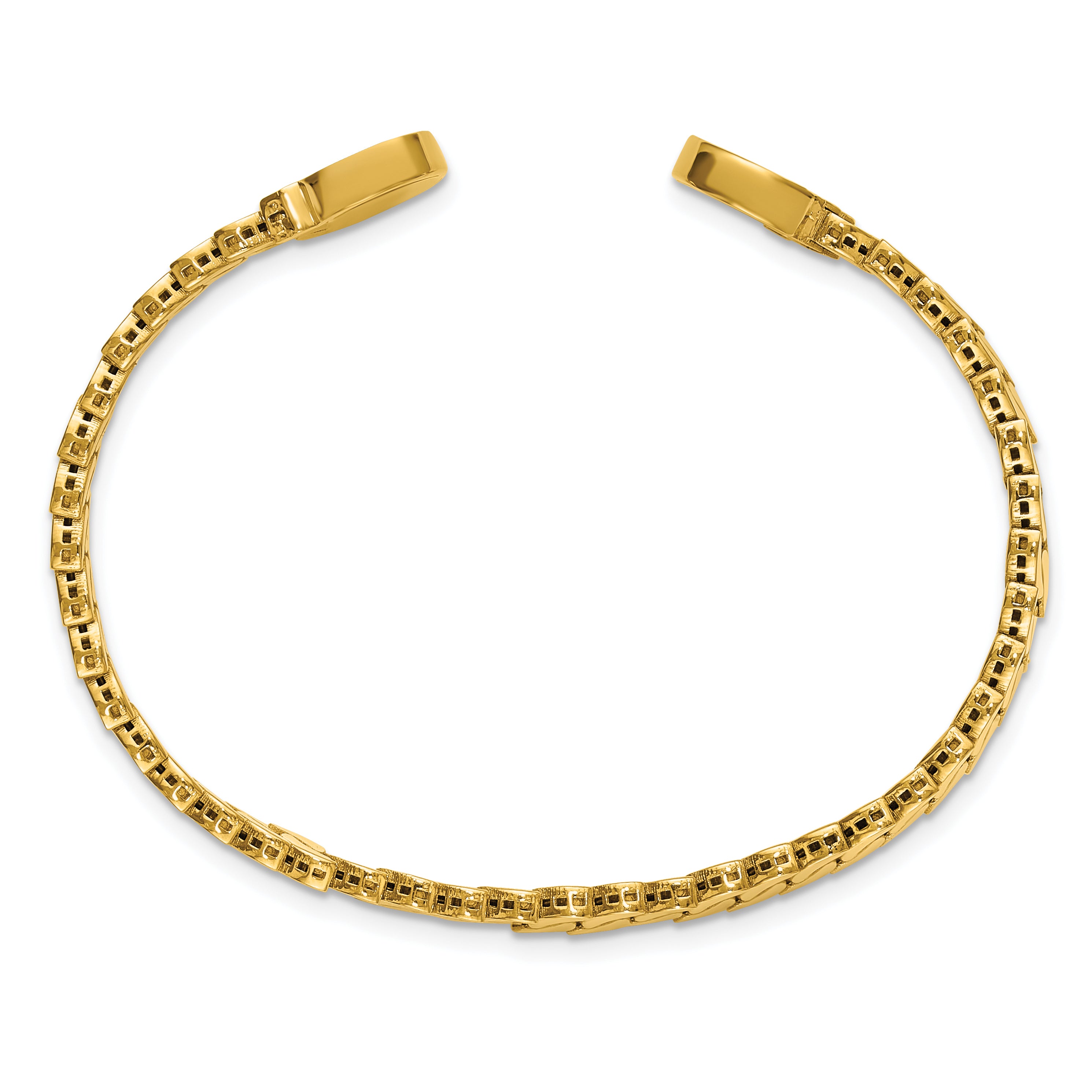 14K Polished S-Link Cuff Bangle Secondary image