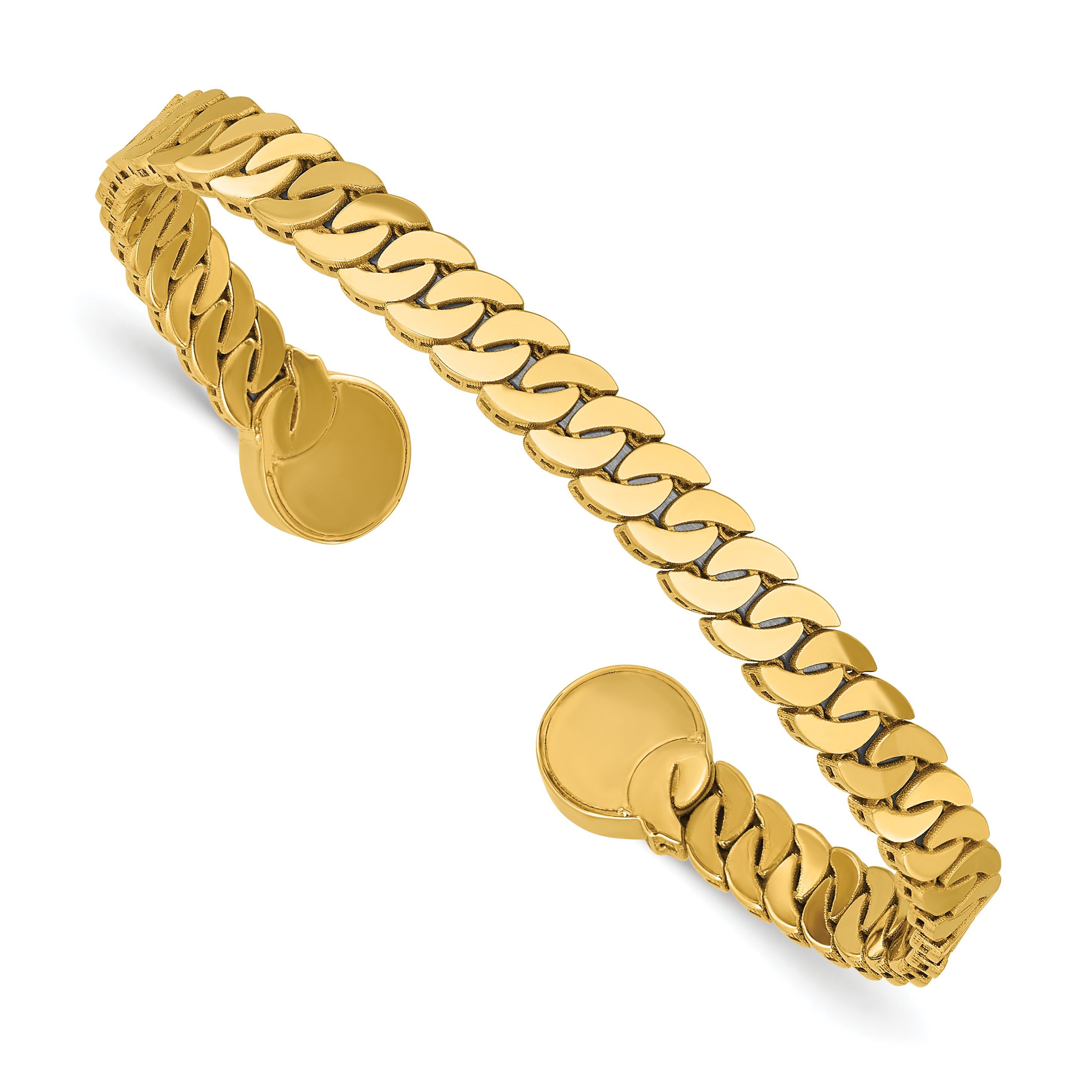 14K Polished S-Link Cuff Bangle Main image