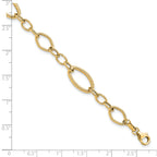 14K Polished and Textured Link Bracelet
