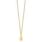 14K Polished and Satin Teardrop w/ 1.25in Ext. Necklace