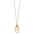 14K Polished Fancy Ovals with 2in  Ext. Necklace