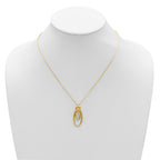 14K Polished Fancy Ovals with 2in  Ext. Necklace