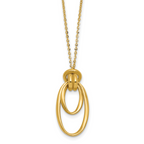 14K Polished Fancy Ovals with 2in  Ext. Necklace