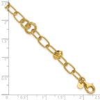 14K  Polished/Texture/Dia-cut Fancy w/.75in Ext. Bracelet
