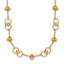 14K Polished/Dia-cut Twisted Circles w/ 1in Ext. Necklace