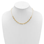 14K Polished D/C Beaded Fancy Circles w/ 1in Ext. Necklace
