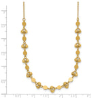 14K Polished D/C Beaded Fancy Circles w/ 1in Ext. Necklace