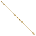 14K Polished D/C Beaded Fancy Circles w/.5in Ext. Bracelet