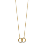 14KTT Pol/Texture/Dia-cut Circles w/ 2in Ext. Necklace