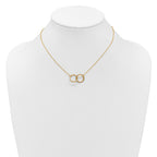 14KTT Pol/Texture/Dia-cut Circles w/ 2in Ext. Necklace