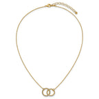 14KTT Pol/Texture/Dia-cut Circles w/ 2in Ext. Necklace