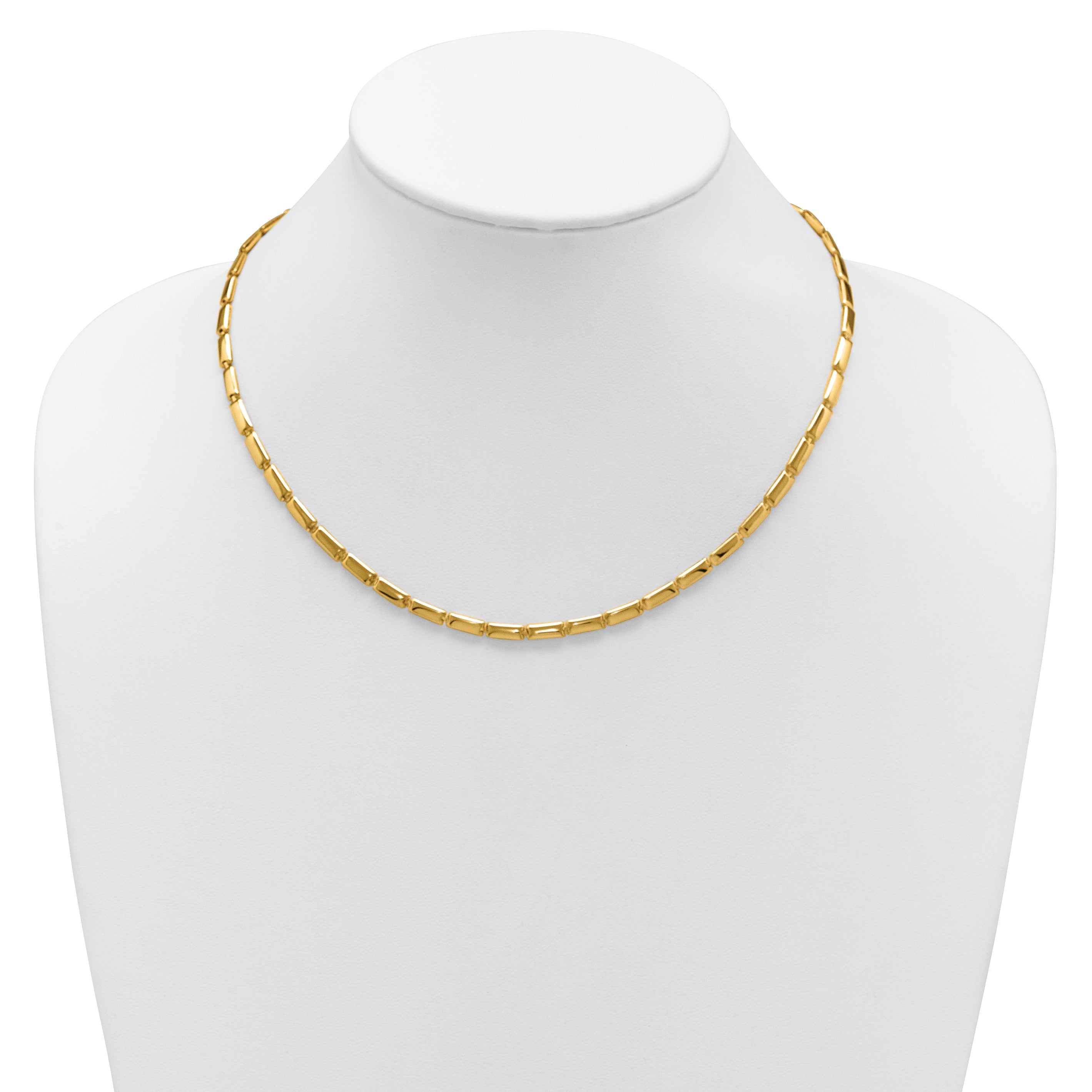 14K Polished 3.6mm Bar Link Necklace