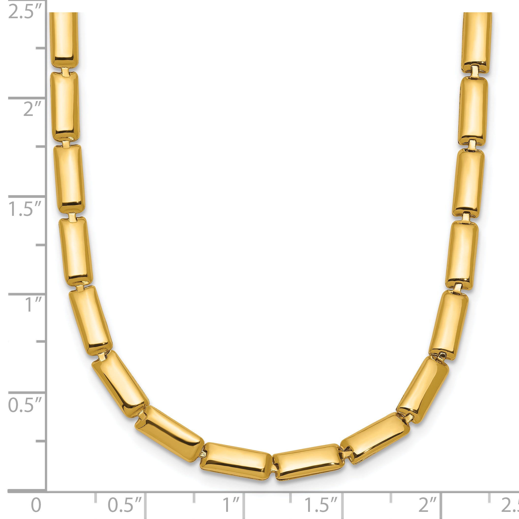 14K Polished 3.6mm Bar Link Necklace
