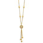 14K Polished Fancy Filigree Circles Dangle Necklace