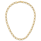 14K Polished Fancy Oval Link Necklace