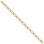 14K Polished Fancy Oval Link Bracelet
