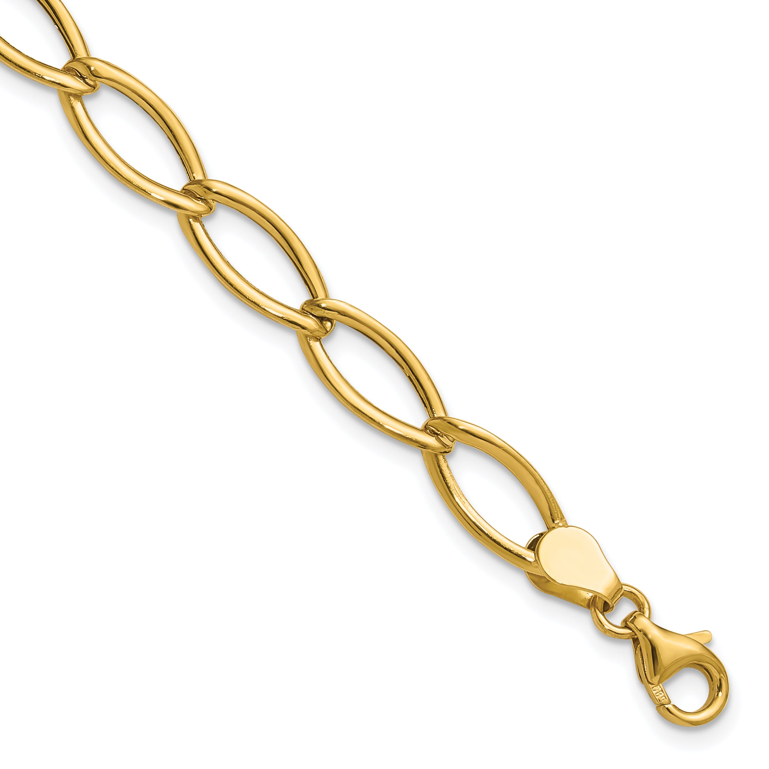 14K Polished Fancy Oval Link Bracelet Main image