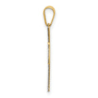 14K Two-tone Polished / Dia-cut Cross Pendant