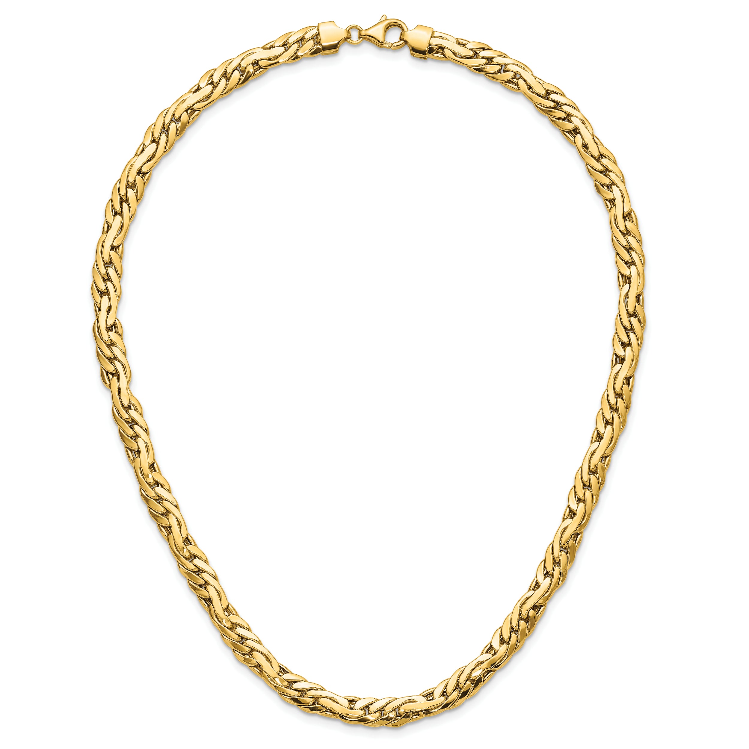 14K Polished 7.5mm Fancy Link Necklace